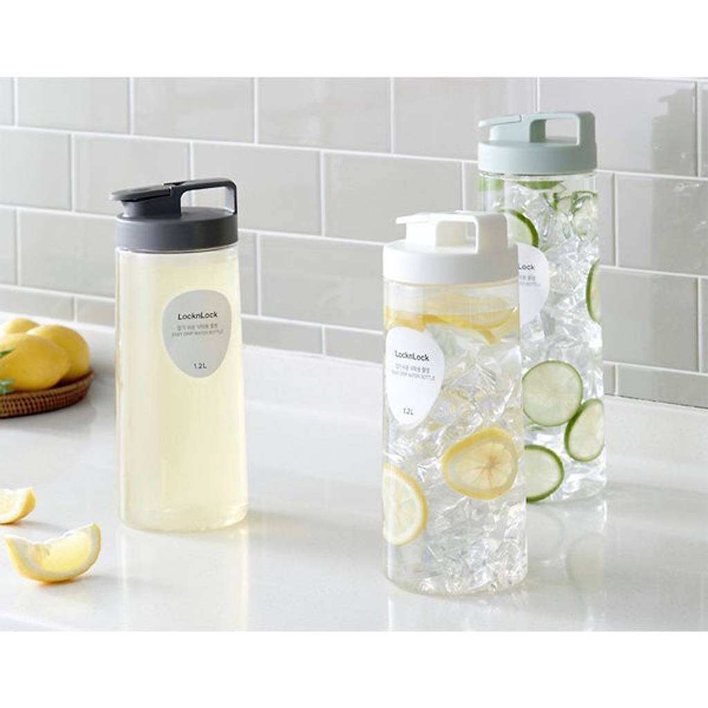 Bình nước Lock & Lock các loại Easy Grip Jug Dung tích 1.5L,1.2L,1.0L màu trắng