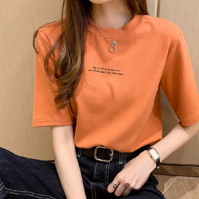 Áo Thun Nữ Ngắn Tay Cổ Tròn Thời Trang Hàn