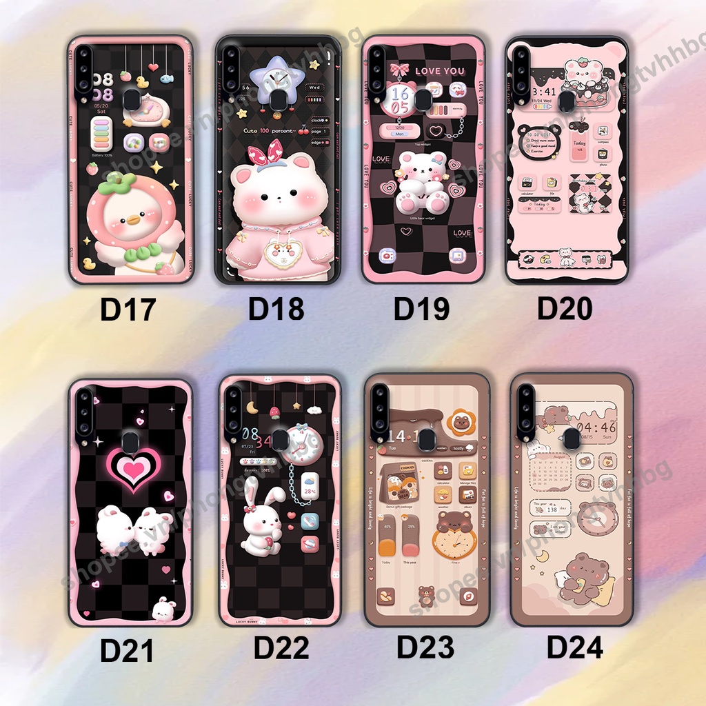 Ốp lưng Samsung A10s / A20s / A20 / A30 gấu/ thỏ trắng , đồng hồ dễ thương cute cực đẹp