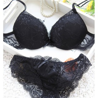 Set áo lót satin phối ren kèm quần lót màu sắc kẹo ngọt