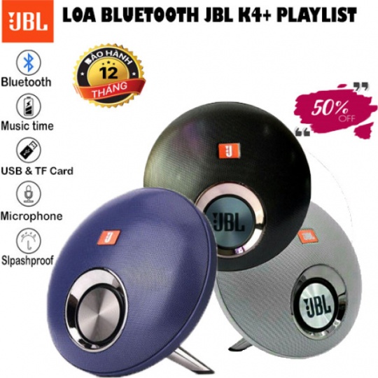 (HỎA TỐC)Loa bluetooth không dây JBL K4+ PLAYLIST mẫu mới, tặng kèm dây sạc, bảo hành chính hãng