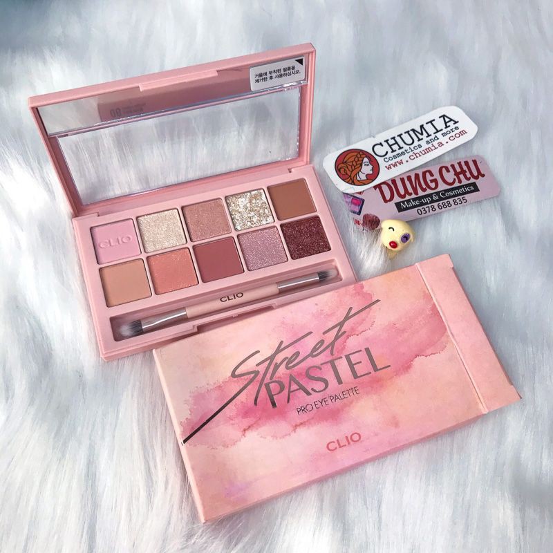 Phấn mắt CLIO STREET PASTEL 8 ô bảng màu mắt nhũ lấp lánh lì mịn bộ trang điểm chính hãng PM chumia