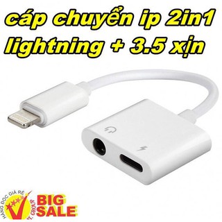 [Xả lỗ] Cáp chuyển chân tai nghe iphone 7 thành chân tai nghe tròn 3.5mm và chân sạc (jack chuyển) cho Iphone 7/7+, 8/8+
