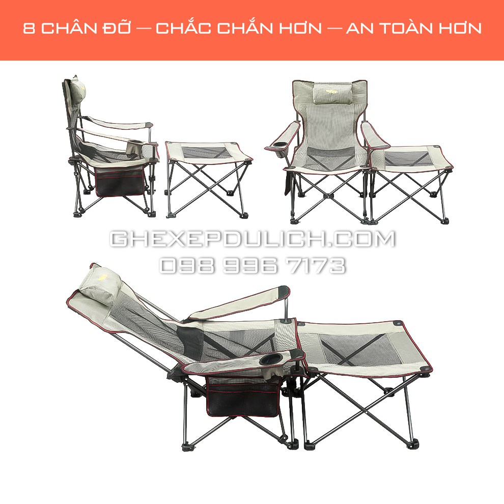 [BH 5 Năm] Ghế Xếp Thư Giãn 8 Chân