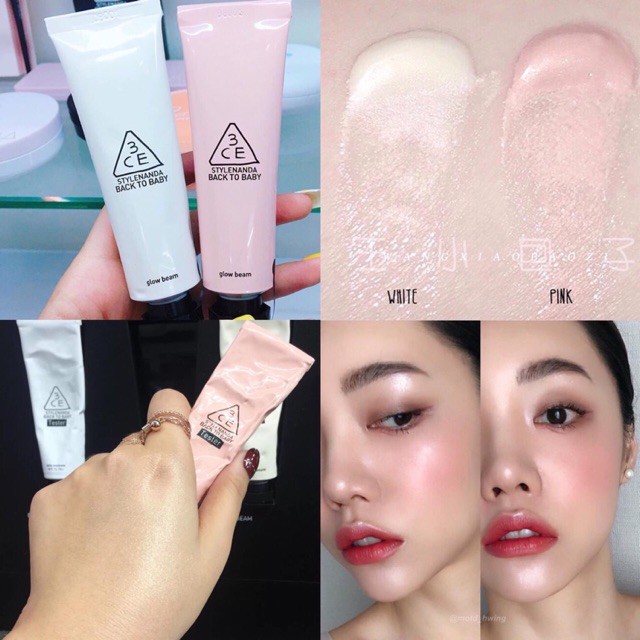 Kem Lót Tăng Độ Căng Bóng Cho Da 3CE Stylenanda Back To Baby Glow Beam 30ml