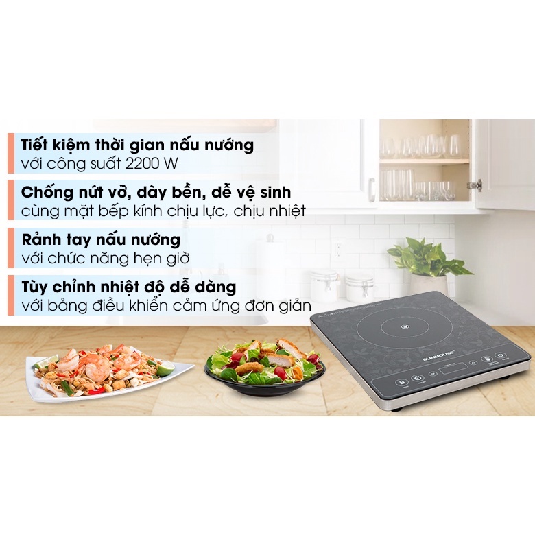 Bếp hồng ngoại SUNHOUSE SHD6020, bếp điện đơn dùng cho mọi loại nồi bảo hành chính hãng