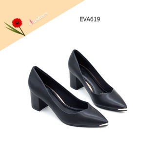 Giày Cao Gót Đế Vuông Evashoes - Eva619(Màu Đen, Xanh Rêu)