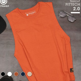 Áo thun nam ba lỗ thể thao màu cam  FITSHOP, 100% cotton, cực thời trang