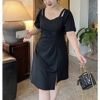 Đầm bigsize nhún eo xẻ tà DABS053 Béo Style