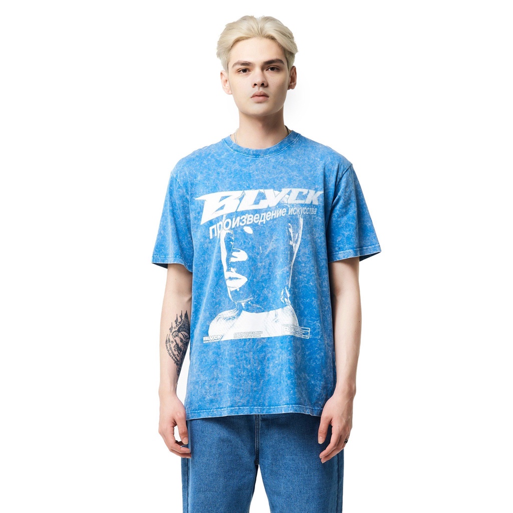 Áo thun Tiedye - "Mask off" - Màu xanh