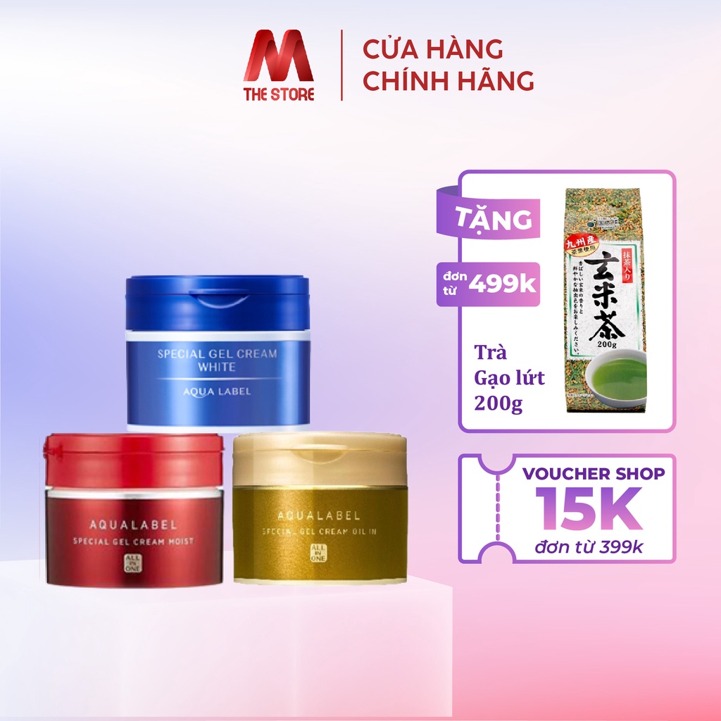 Kem dưỡng da 5 trong 1 Shiseido Aqualabel 90g (3 màu xanh, đỏ, vàng)
