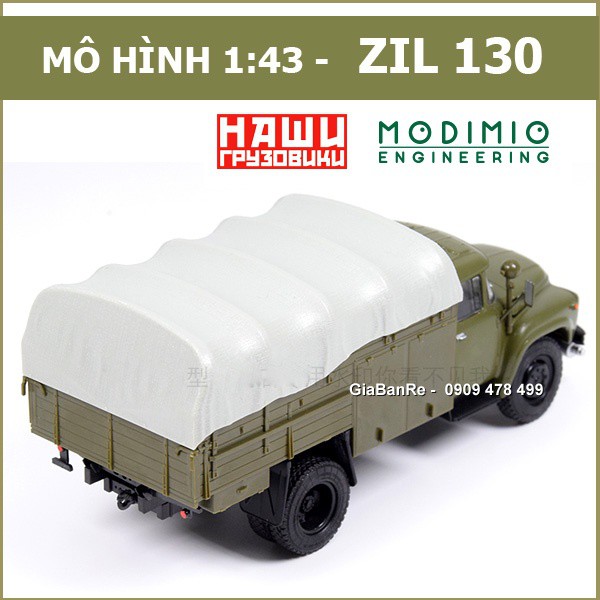 MÔ HÌNH HOÀN THIỆN 1:43 - XE VẬN TẢI QUÂN SỰ ZIL-130 THÙNG PHỦ BẠT - XANH LÁ - 4307.5