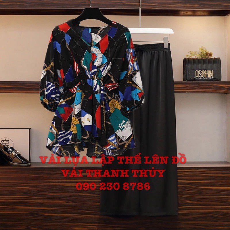 VẢI LỤA 100D LẬP THỂ - MAY ĐỒ BỘ MẶC NHÀ PIJAMA - 1 MÉT X 1M5