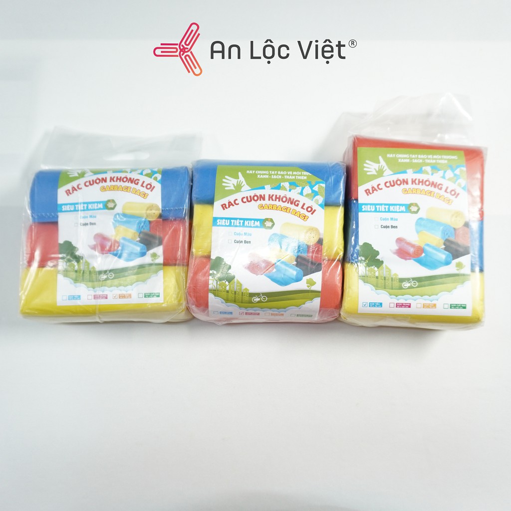 Bao rác 3 cuộn màu (đóng gói 1kg)