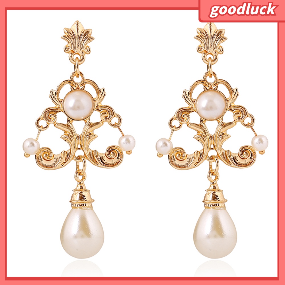 Bông Tai Hình Hoa Đính Ngọc Trai Giả Cho Nữ