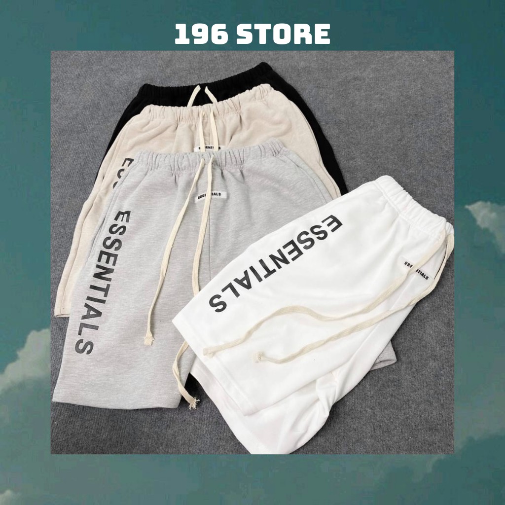 Quần short thể thao hoạ tiết chữ Essentials đủ màu chất liệu nỉ da cá cao cấp thoáng mát phù hợp với mọi lứa tuổi | BigBuy360 - bigbuy360.vn