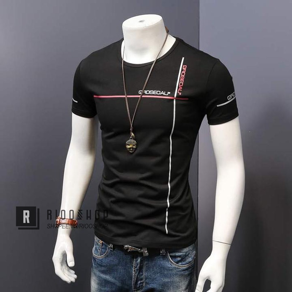 Áo thun nam tay ngắn hàn quốc đơn giản năng động RIN087V - áo phông nam tay ngắn Riooshop | BigBuy360 - bigbuy360.vn