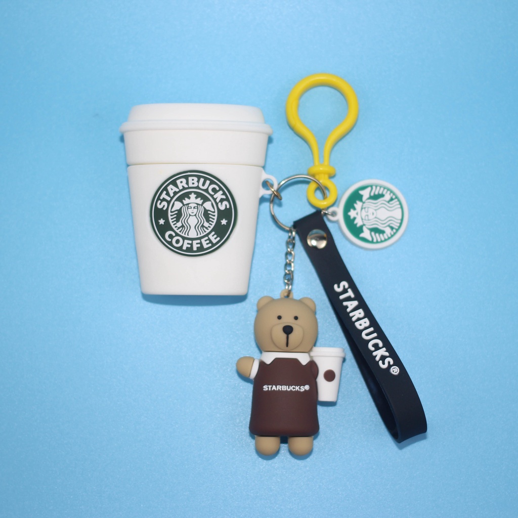 Vỏ bảo vệ hộp đựng tai nghe thích hợp cho Airpods 1 / 2 /Pro hình ly Starbucks đáng yêu