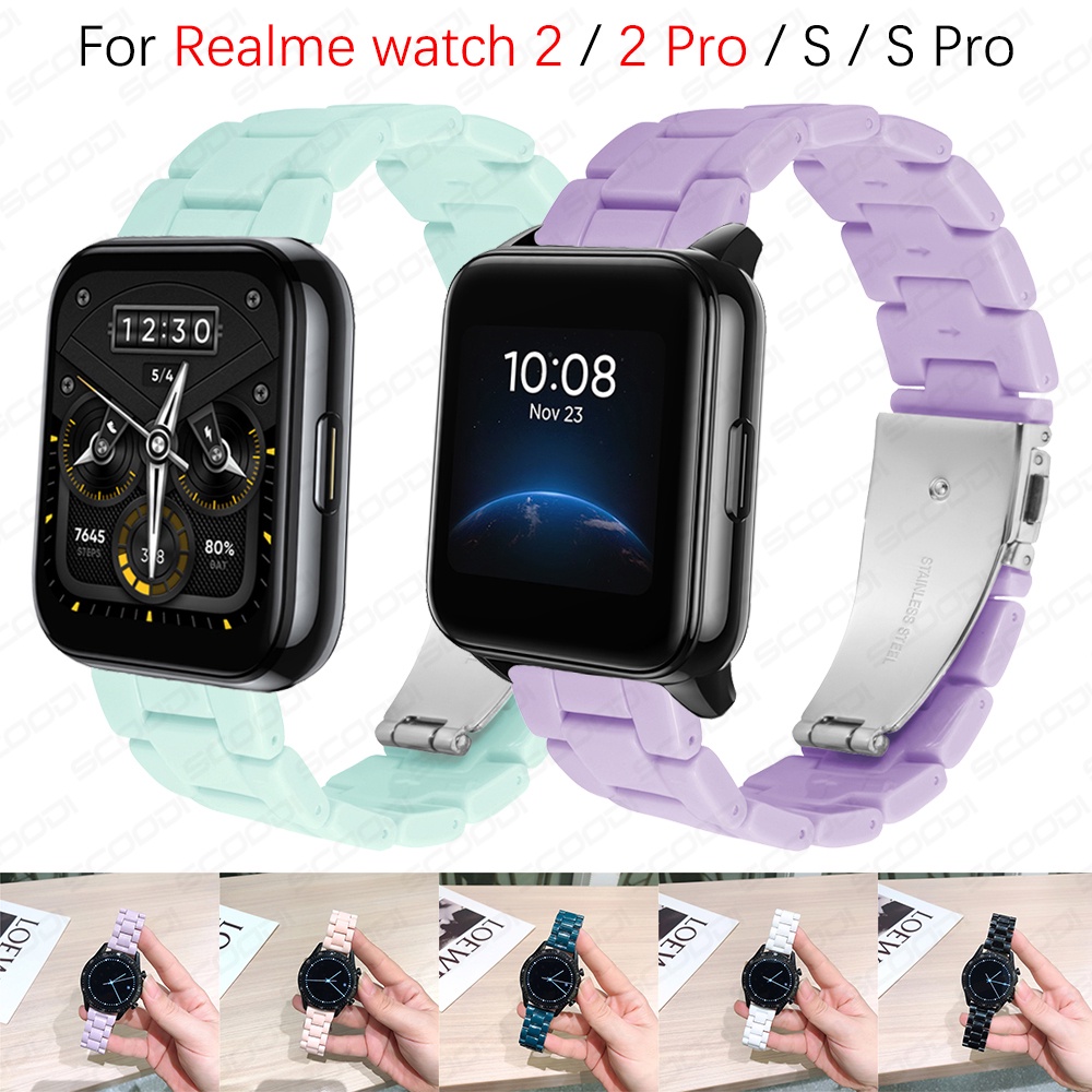 Dây Đeo Thay Thế Chất Liệu Resin Màu Sắc Ngọt Ngào Cho Realme watch 3 / 2 / 2 Pro / S / S Pro / T1