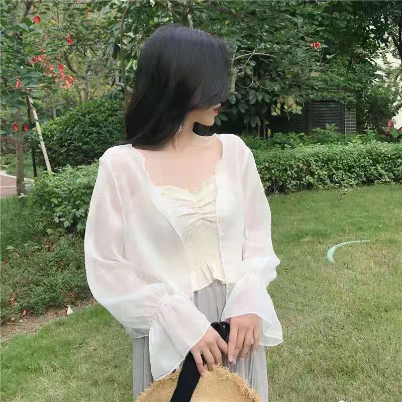 Áo Khoác Cardigan Vải Voan Tay Dài Phong Cách Mùa Hè Năng Động Cho Phái Nữ | BigBuy360 - bigbuy360.vn