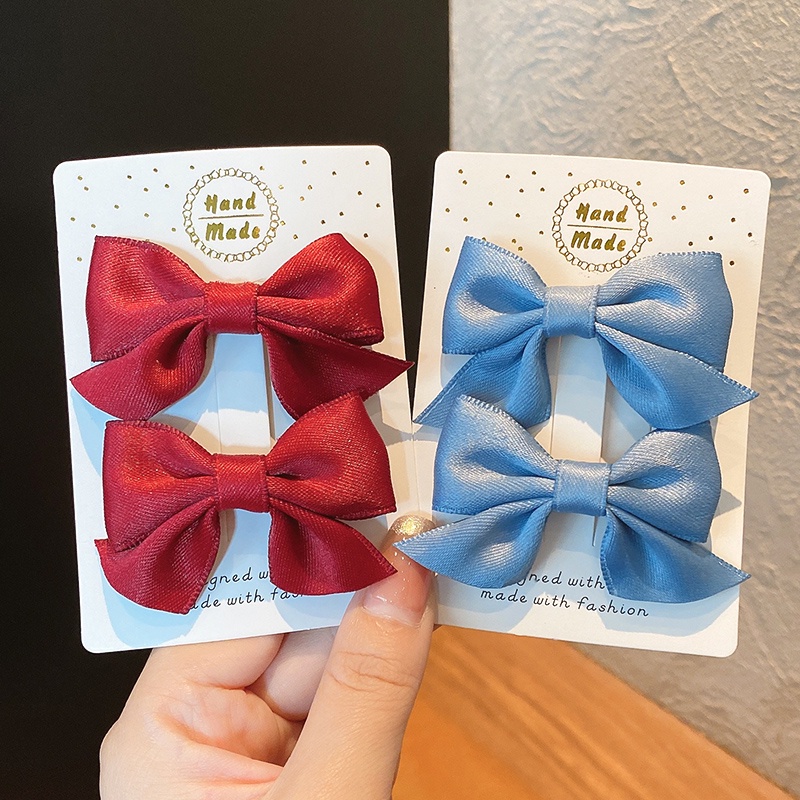 Set 2 kẹp tóc hình nơ nhỏ phong cách Hàn Quốc