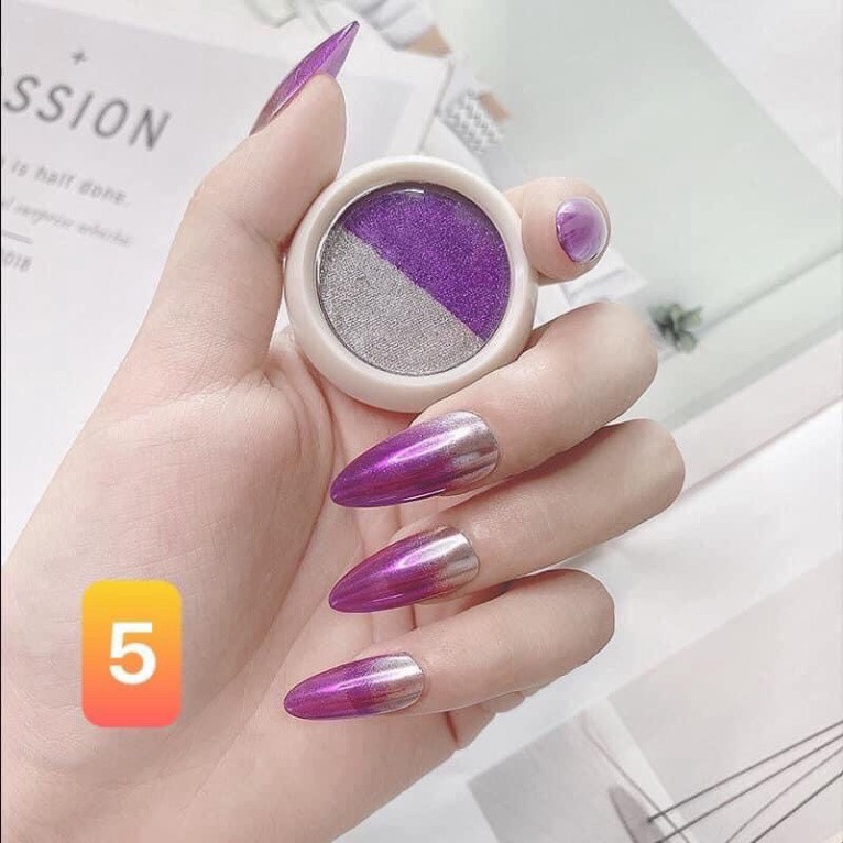 Bột tráng gương nén, Nhũ ombre 2 màu