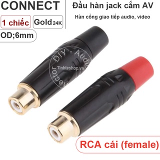 Đầu hàn AV cái OD6mm 1 chiếc - RCA female solder connector