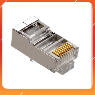 100 ĐẦU MẠNG RJ45 CHỐNG NHIỄU CÓ BỌC INOX 1 HỘP 100C LOẠI TỐT MẪU MỚI,CỨNG CÁP,ĐỘ BỀN CAO