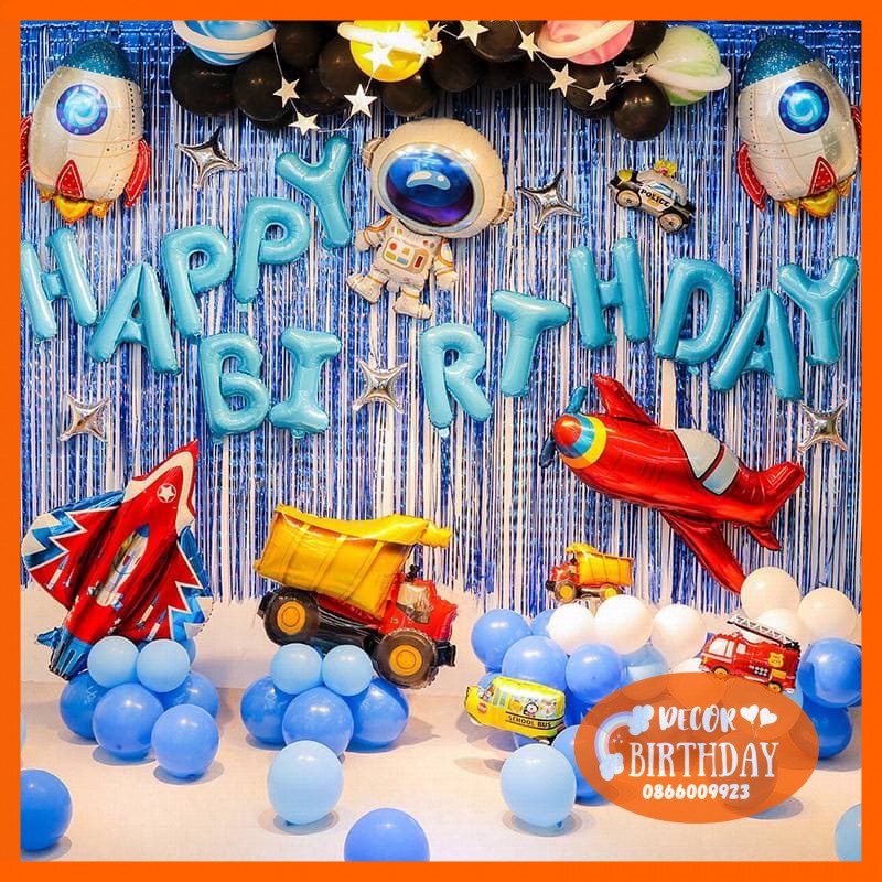 Set Trang Trí Sinh Nhật CHỦ ĐỀ Ô TÔ Bóng Dày Dặn, Màu Sắc Đẹp, Set Y Hình Tặng Kèm Đồ Bơm Băng Dính