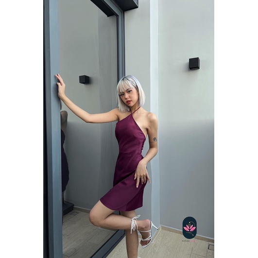 Đầm yếm dáng  ngắn lưng đổ đan dây form tini