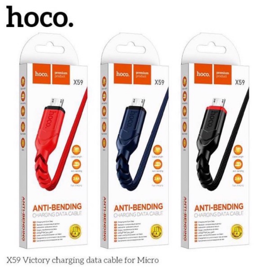 Cáp sạc nhanh Hoco X59, dây sạc bọc dù chống đứt gãy gập cho Android Micro – KYWI SHOP