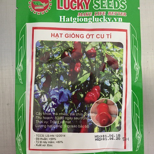 Hạt Giống Ớt Cu Tí ( Ớt Peter ) LUCKY SEED- Mỗi Túi 05 Hạt.