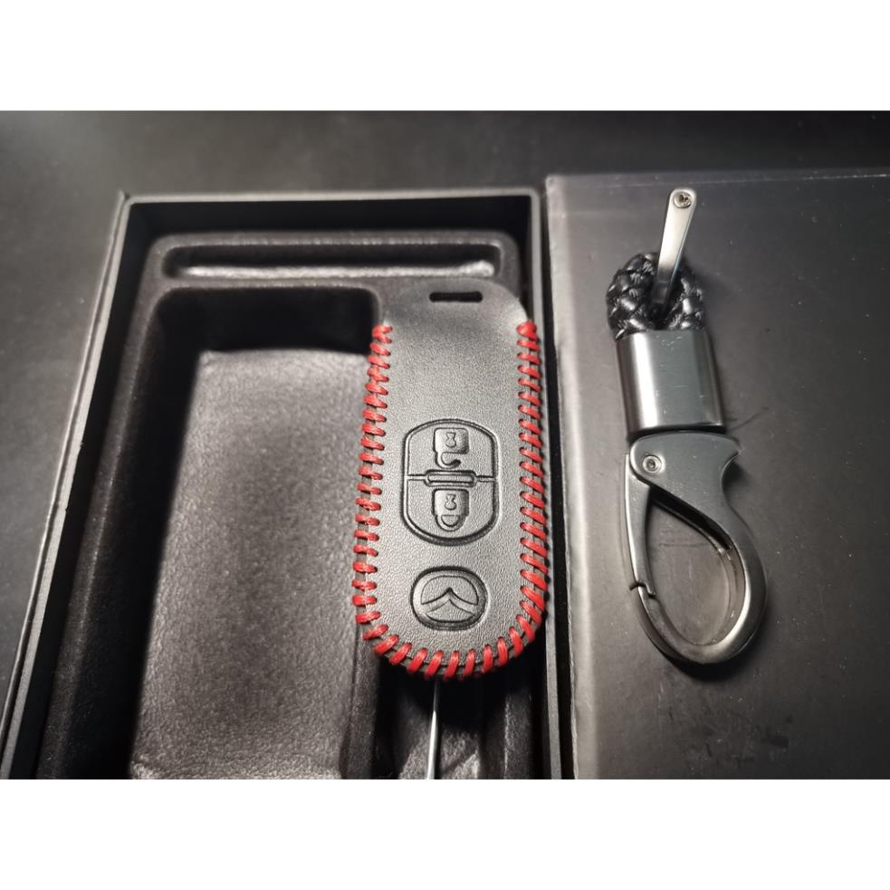 Bao da chìa khóa, Ốp chìa khóa carbon cho xe ô tô MAZDA 2 NÚT