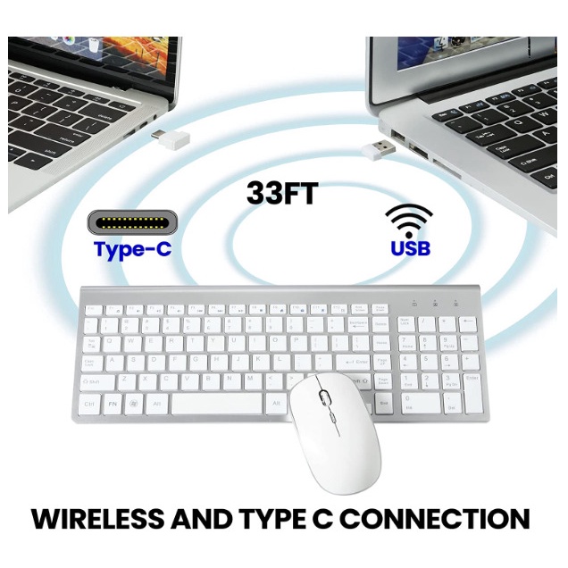 Bộ Bàn Phím Và Chuột Không Dây jomaa 2.4G Type C Cho Notebook Laptop PC