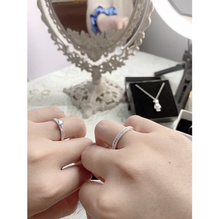 MOON SILVER - NHẪN ĐÔI BẠC ĐÍNH ĐÁ NHỎ