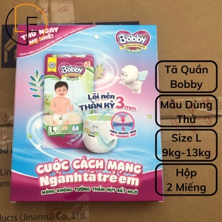 Mẫu dùng thử hộp 2 miếng tã quần bobby size l