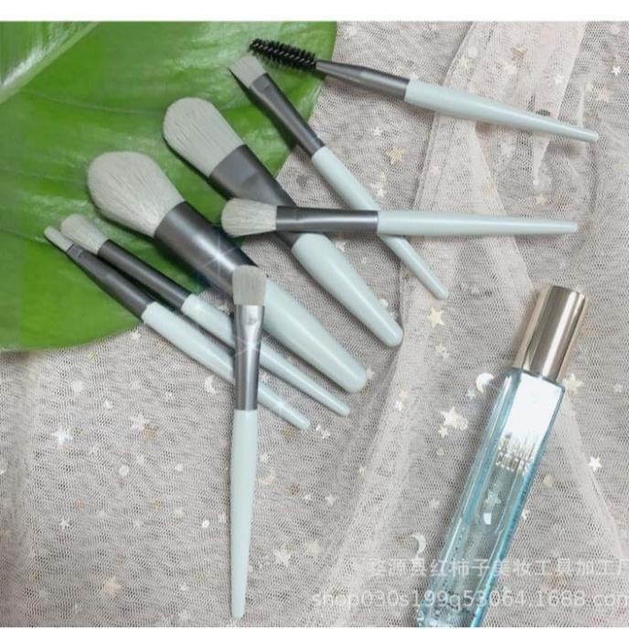 Cọ Trang Điểm, Bộ Cọ Trang Điểm 8 Cây Tặng Kèm Túi Zip Vintage SAM