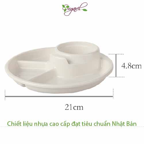 Bộ khay ăn dặm cho bé, khay lúa mạch hình cá, khay ăn dặm BLW, khay nhựa hình Vịt dạy con ăn dặm kiểu Nhật - Orgavil