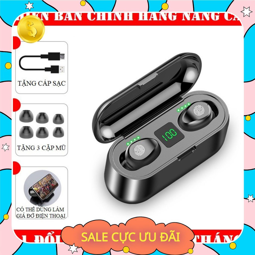 Tai Nghe Bluetooth Không Dây Amoi F9 Nút Cảm Ứng Kiêm Pin Sạc Dự Phòngserashop03 | BigBuy360 - bigbuy360.vn