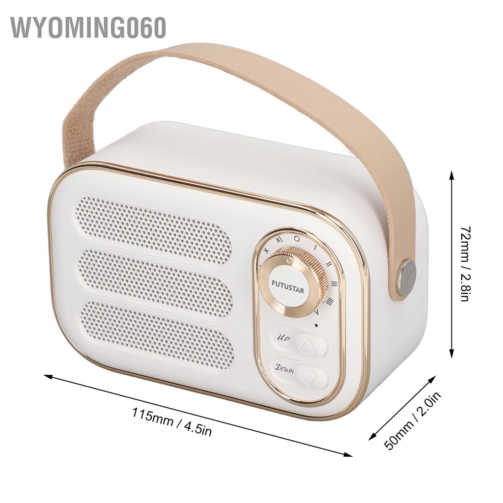 Wyoming060 Loa Bluetooth mini Thiết kế dây buộc cầm tay không Cổ điển di động nhỏ cho ô tô gia đình