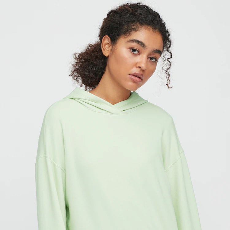 (UNIQLO Nhật chính hãng) Nữ - Áo Hoodies co giãn vải nỉ da cá có mũ dài tay ULTRA STRETCH SWEAT LONG-SLEEVE HOODIE