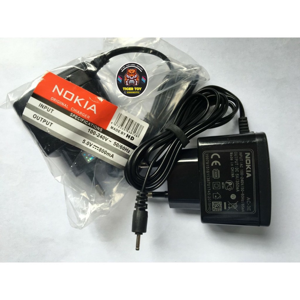 Sạc Nokia chân kim loại tốt, dây sạc Nokia 1280, sạc điện thoại Nokia có tem đỏ
