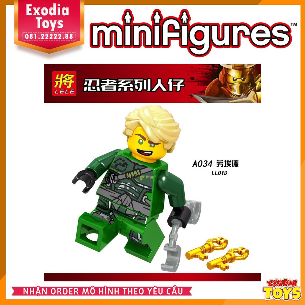 Xếp hình minifigure Ninjago Season 9 : Iron Baron, Master of the Golden Dragon, Harumi - LELE [A033 - A040]