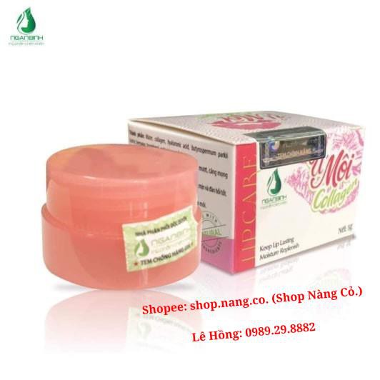 Ủ MÔI Collagen Ngân Bình 5g, Dưỡng MÔI KHÔ NỨT NẺ, Khử MÔI THÂM BONG TRÓC, LÀM HỒNG MÔI, HỒNG NHŨ HOA
