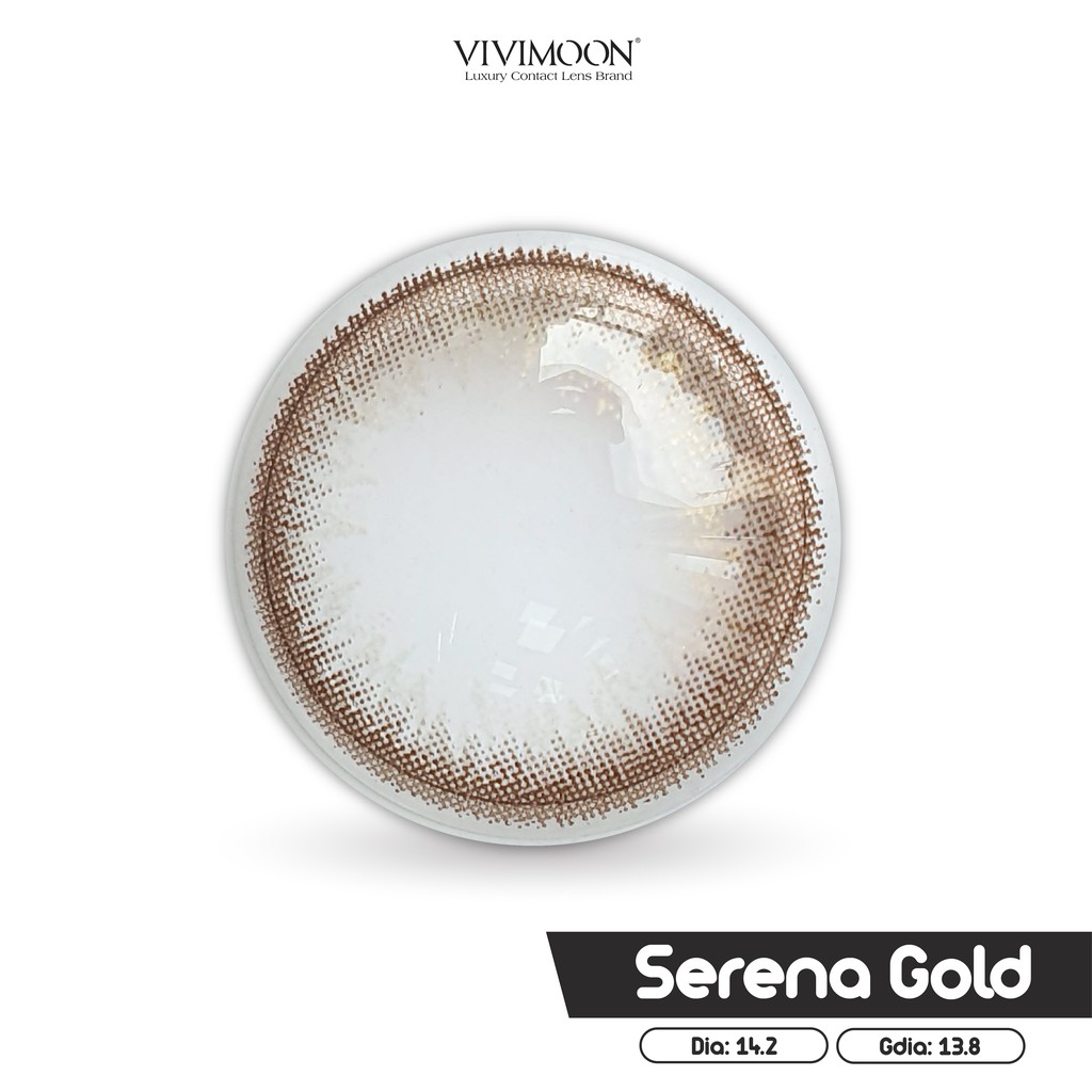 Kính áp tròng VIVIMOON Serena Gold - Lens cận nâu vân nhũ 14.2mm