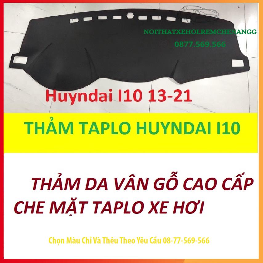 THAM TAPLO GỖ HYUNDAI i10 DA VÂN GỖ DA CARBON NHUNG LÔNG CỪU 3 LỚP CÓ CHỐNG TRƯỢT THẢM PHỦ LÓT CHE NẮNG TAPLO