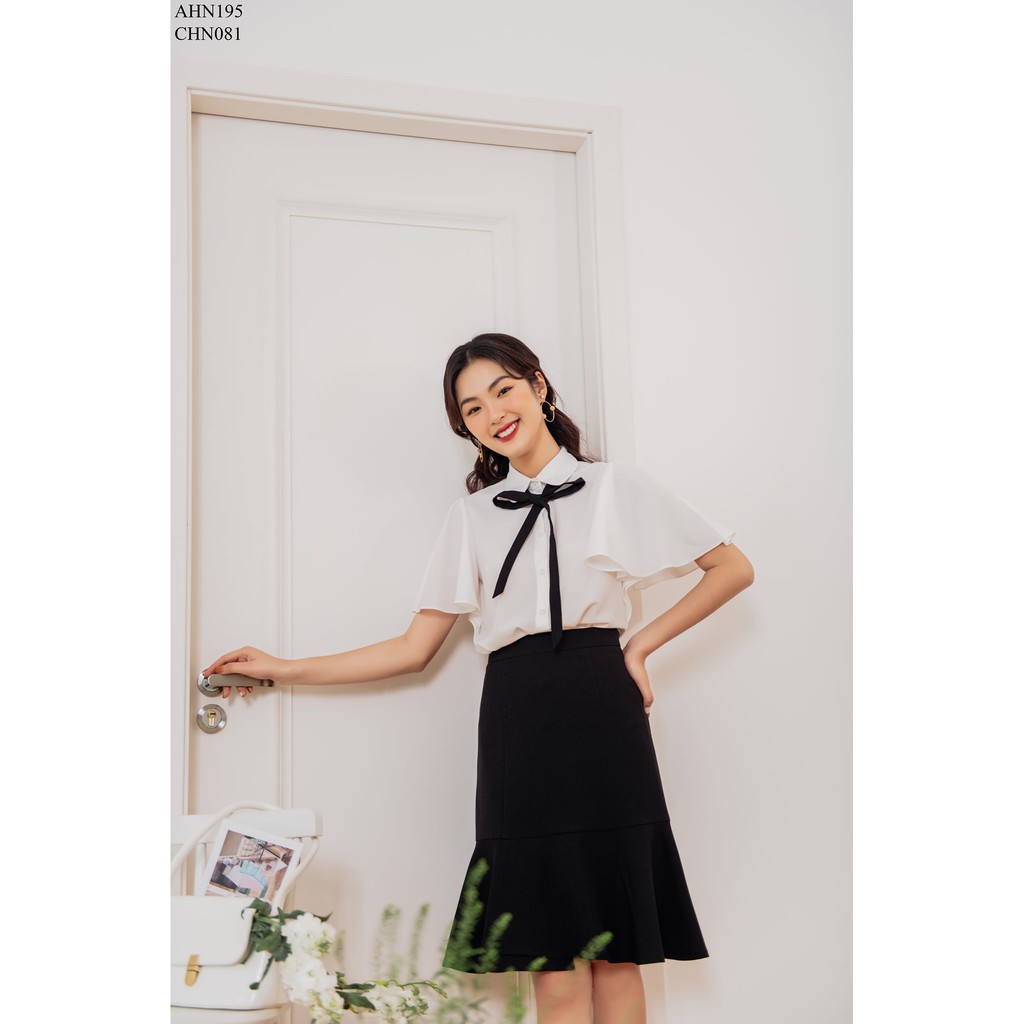 [Mã WASKT304 giảm 15% tối đa 30K đơn 99K] TIIN STORE Sơ mi cổ đức ve tròn cánh tiên nơ cổ by Tiin | BigBuy360 - bigbuy360.vn