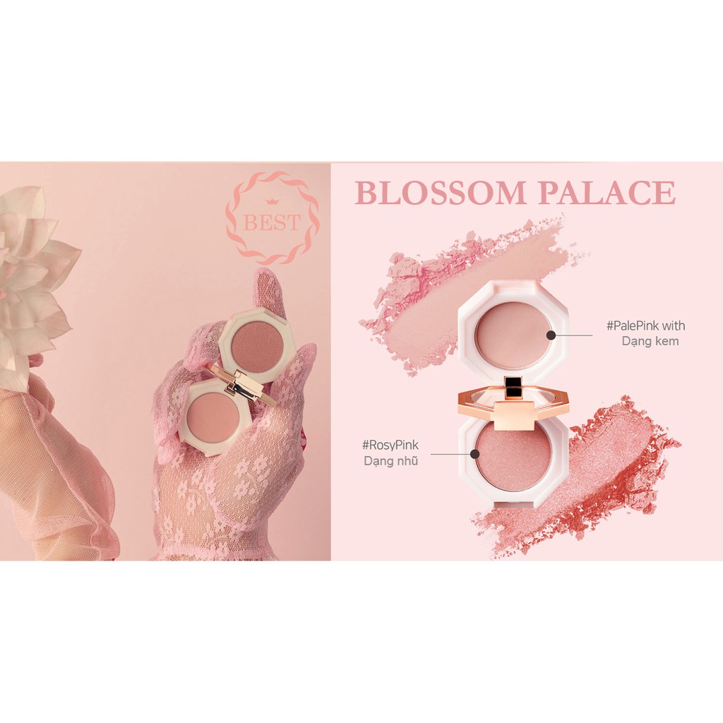 Má Hồng Trang Điểm Dear Dahlia Blooming Edition Paradise Dual Palette Blusher Duo 4g(10/2022)