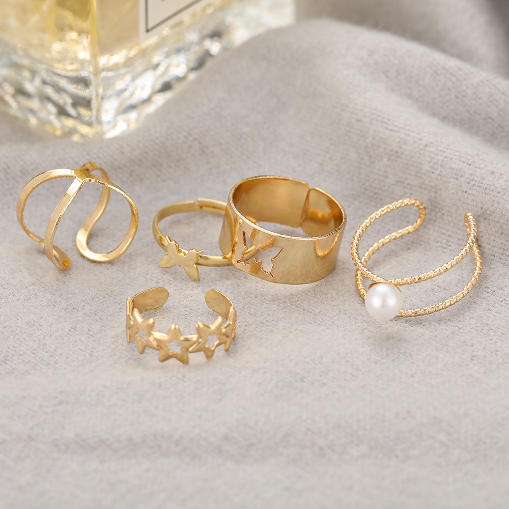 Set 5 chiếc nhẫn đeo khớp ngón tay cá tính hợp thời trang dành cho nữ