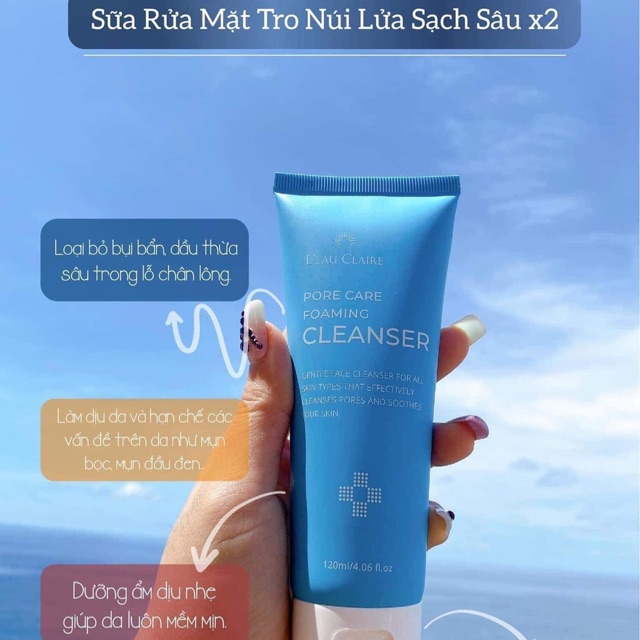 Sữa rửa mặt tro núi lửa sạch sâu leau claire ( hàn quốc )